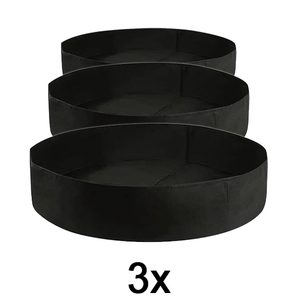 3x Verhoogde tuinbak van stof – 90 x 30 cm, ademend vilt | PLANTIE